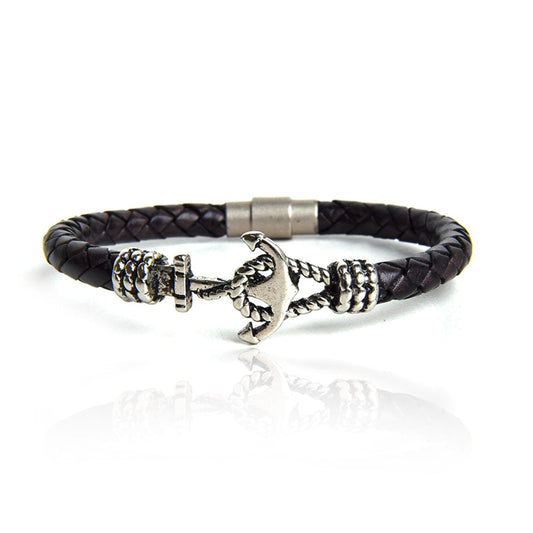 Harbor Anchor Leather Bracelet